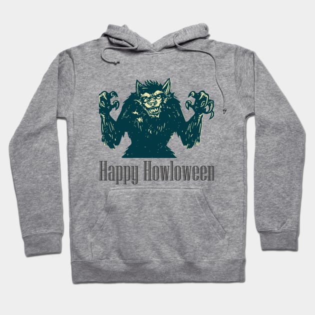 Happy Howloween - Halloween Werewolf Hoodie by Vampire Art